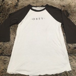 •Obey• Raglan/Baseball T-shirt Size XS